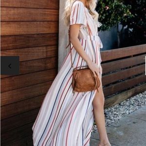 Vici Dolls Stripe Wrap Maxi dress